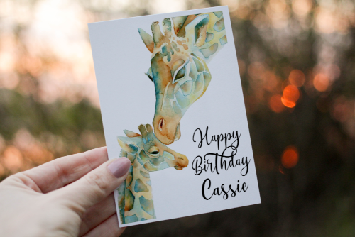 Giraffe and Baby Happy Mother's Day Card, Wonderful Mum - Click Image to Close